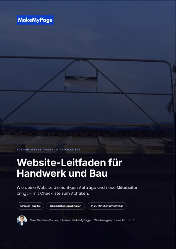 Titelseite: Website-Leitfaden für Handwerk und Bau
